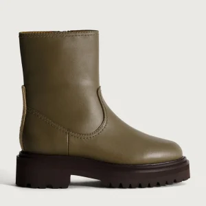 BOTTE EN CUIR OFFICE VERT*HOFF Cheap