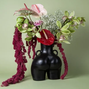 LOVE HANDLES VASE BLACK*HOFF Clearance